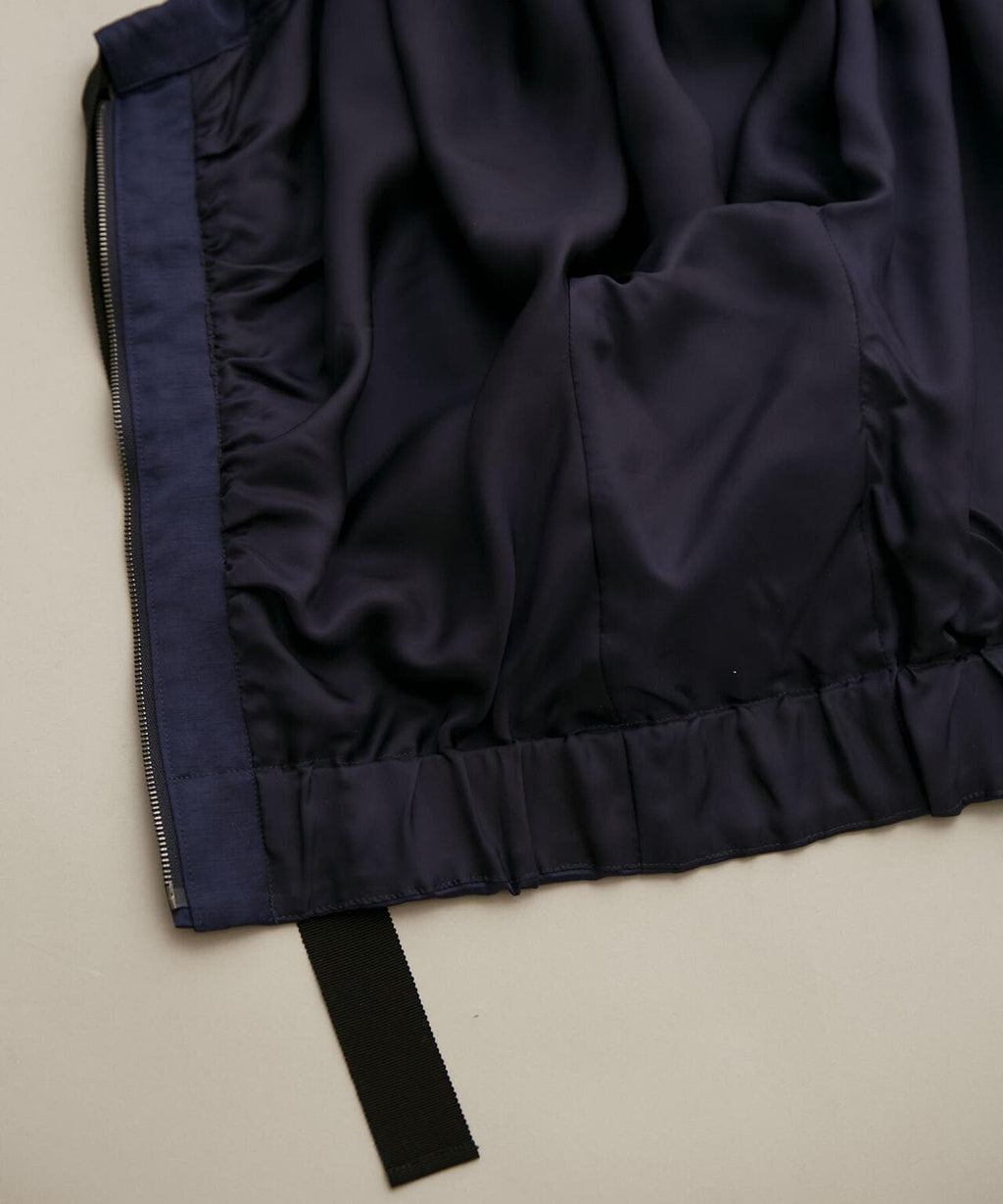 サテンギャザーブルゾン 五分袖