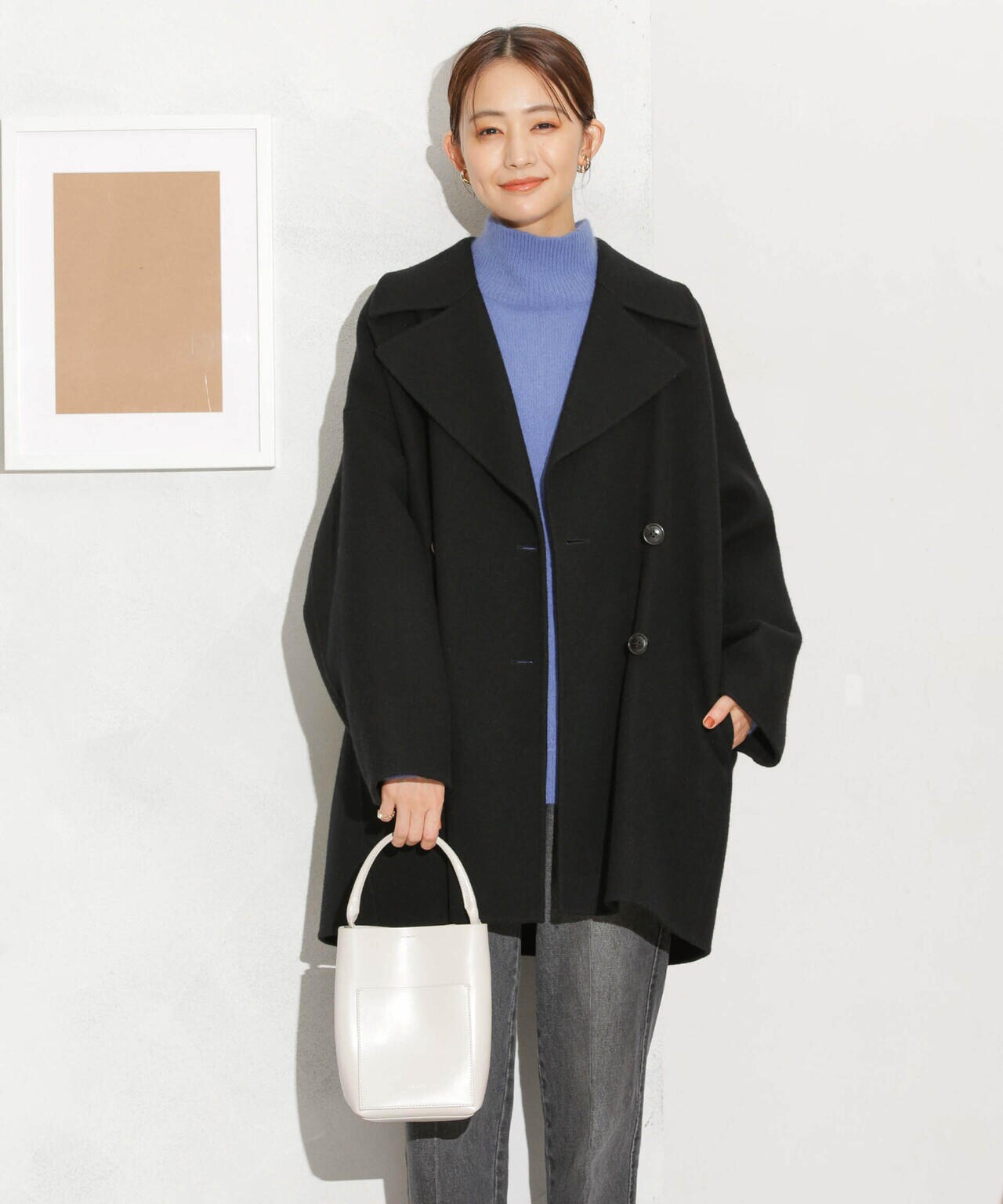 スーパー140ウールリバーミドルコート