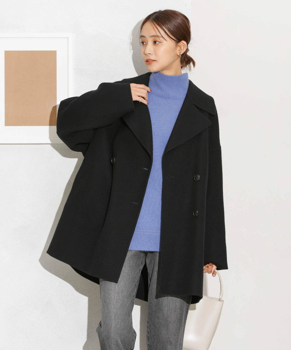 スーパー140ウールリバーミドルコート