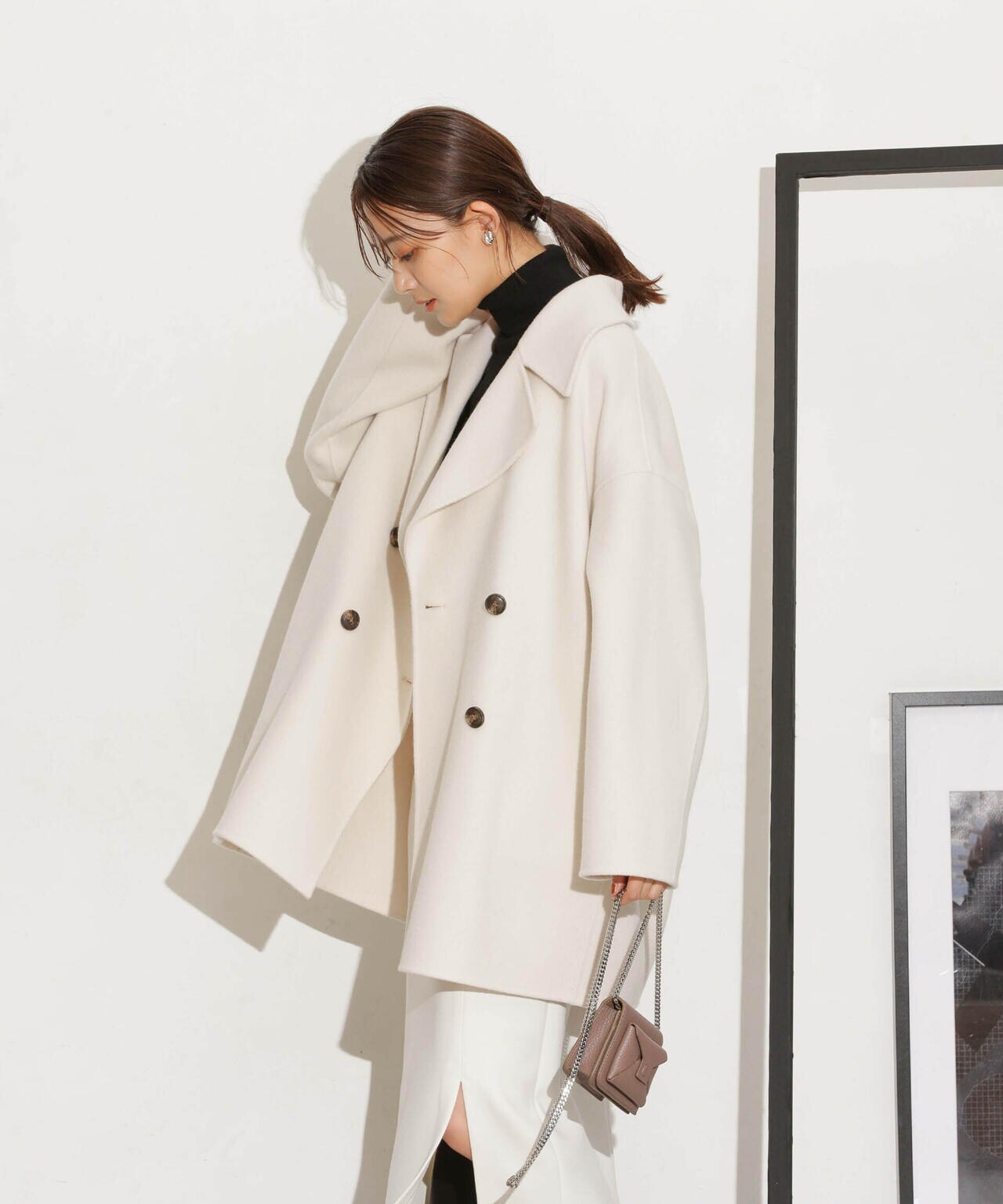 スーパー140ウールリバーミドルコート