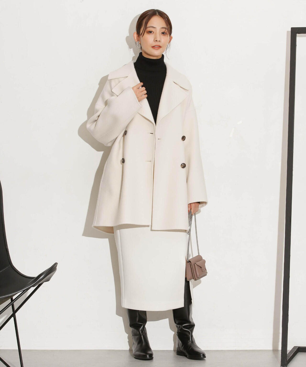 スーパー140ウールリバーミドルコート