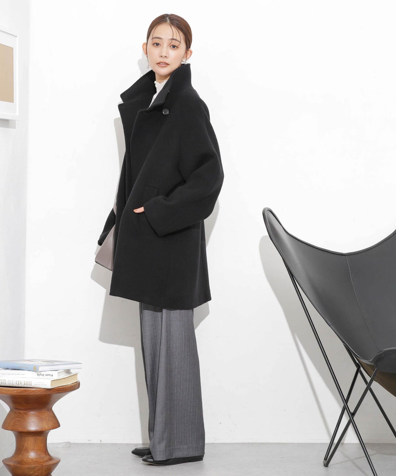 スタンドカラーコート