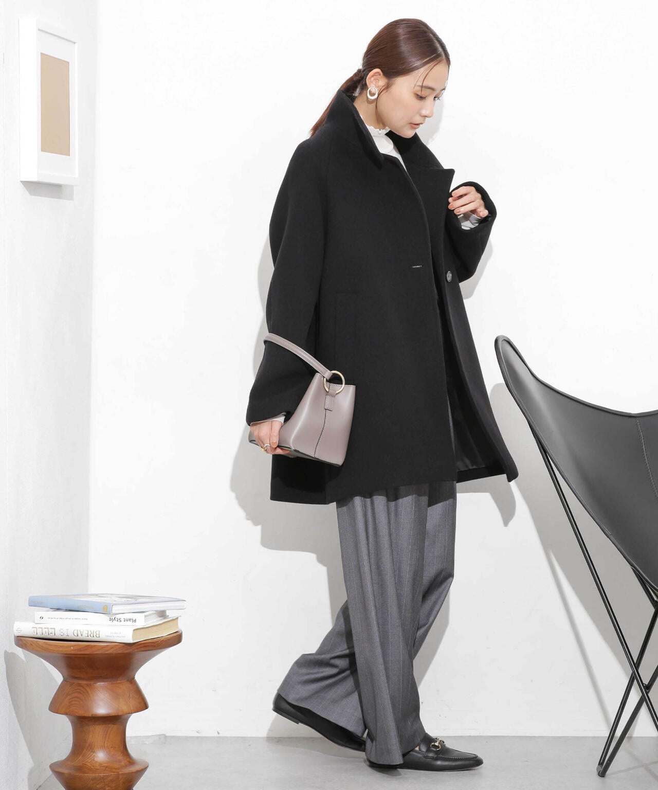 スタンドカラーコート