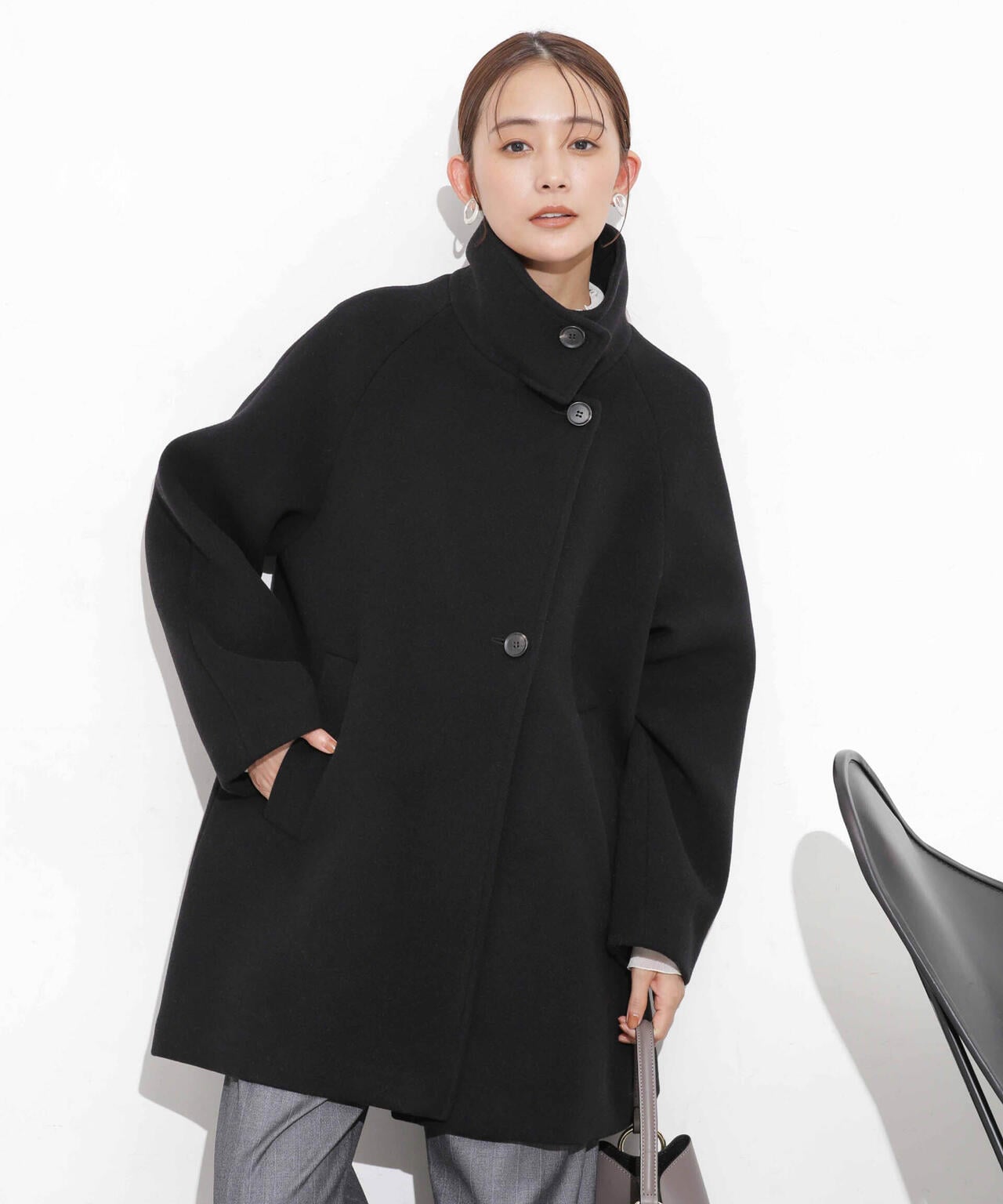 スタンドカラーコート