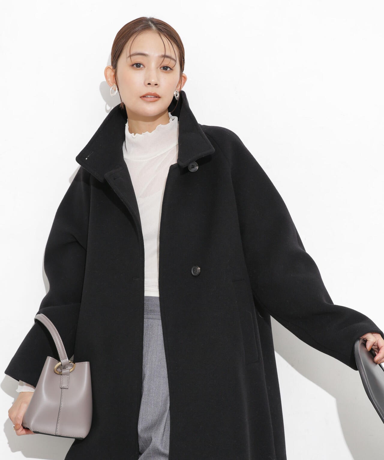 スタンドカラーコート