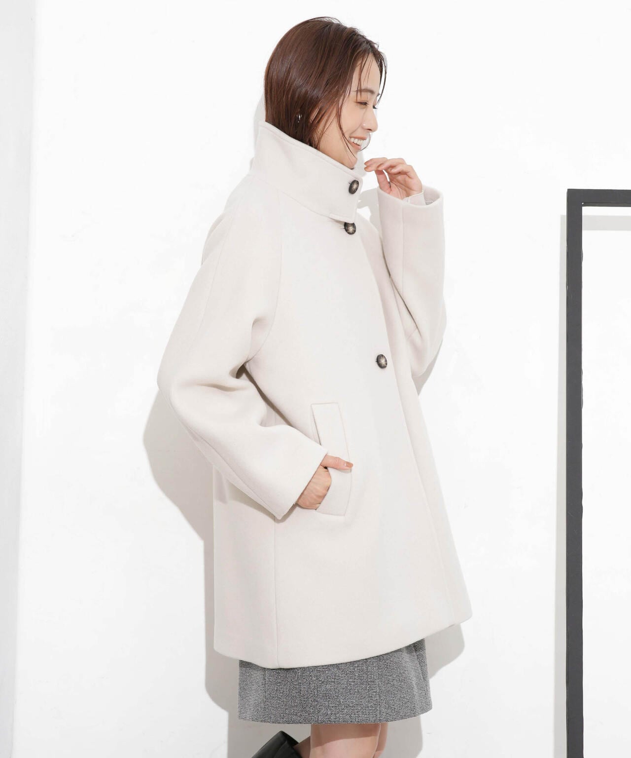 スタンドカラーコート