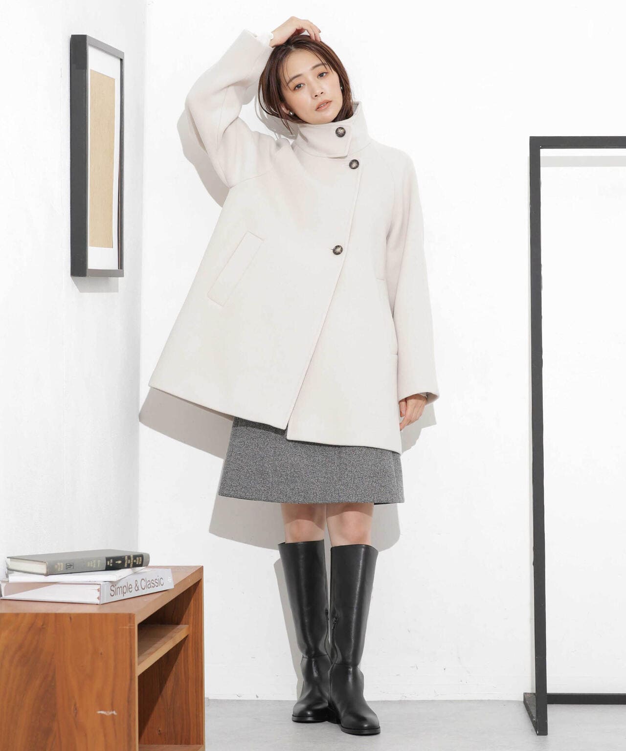 スタンドカラーコート