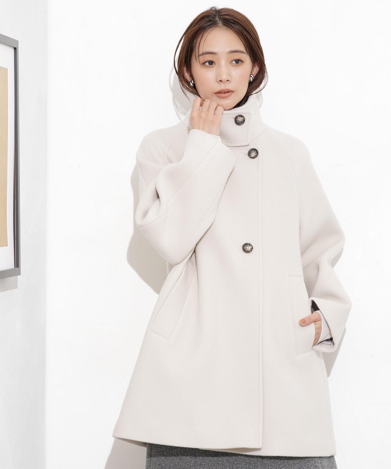 スタンドカラーコート