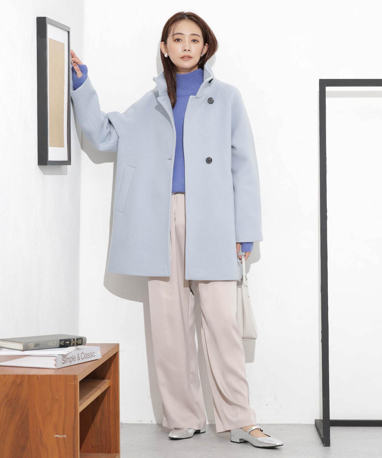 スタンドカラーコート