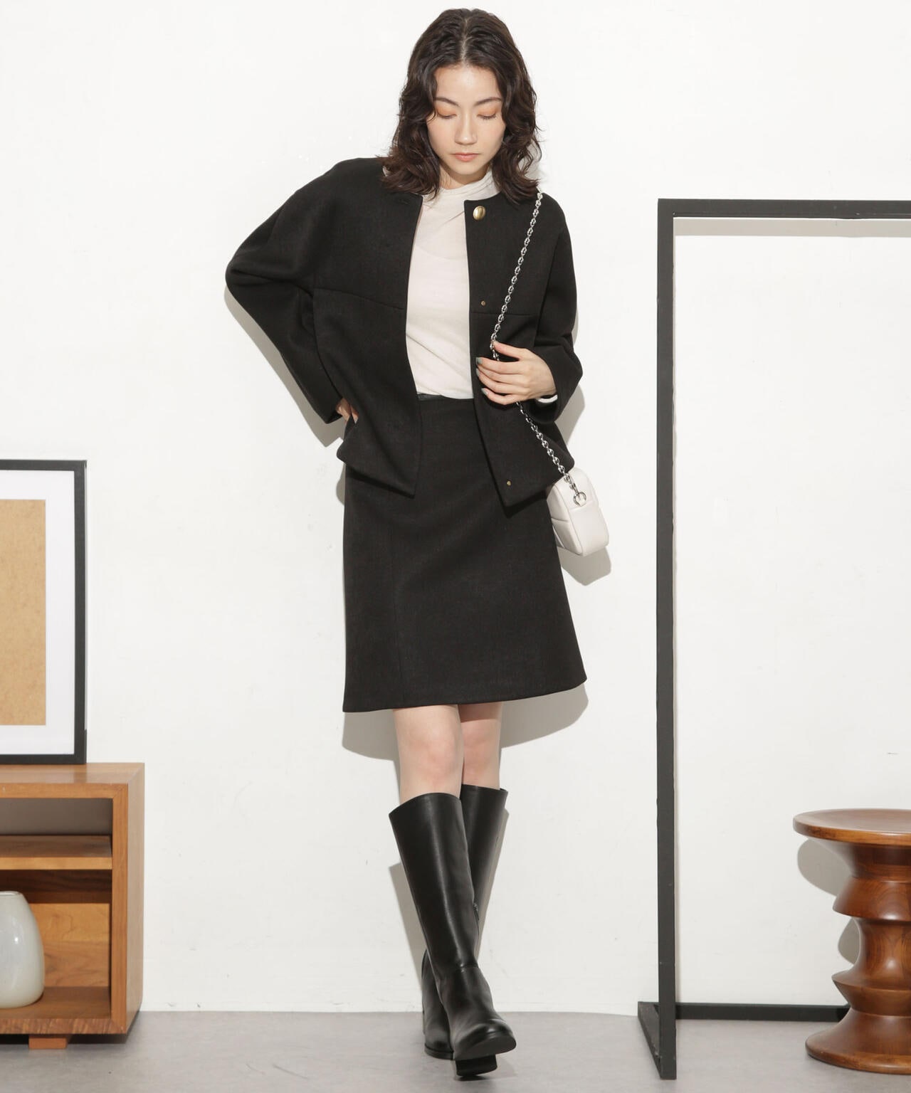 ボンディングノーカラーコート(セットアップ可)