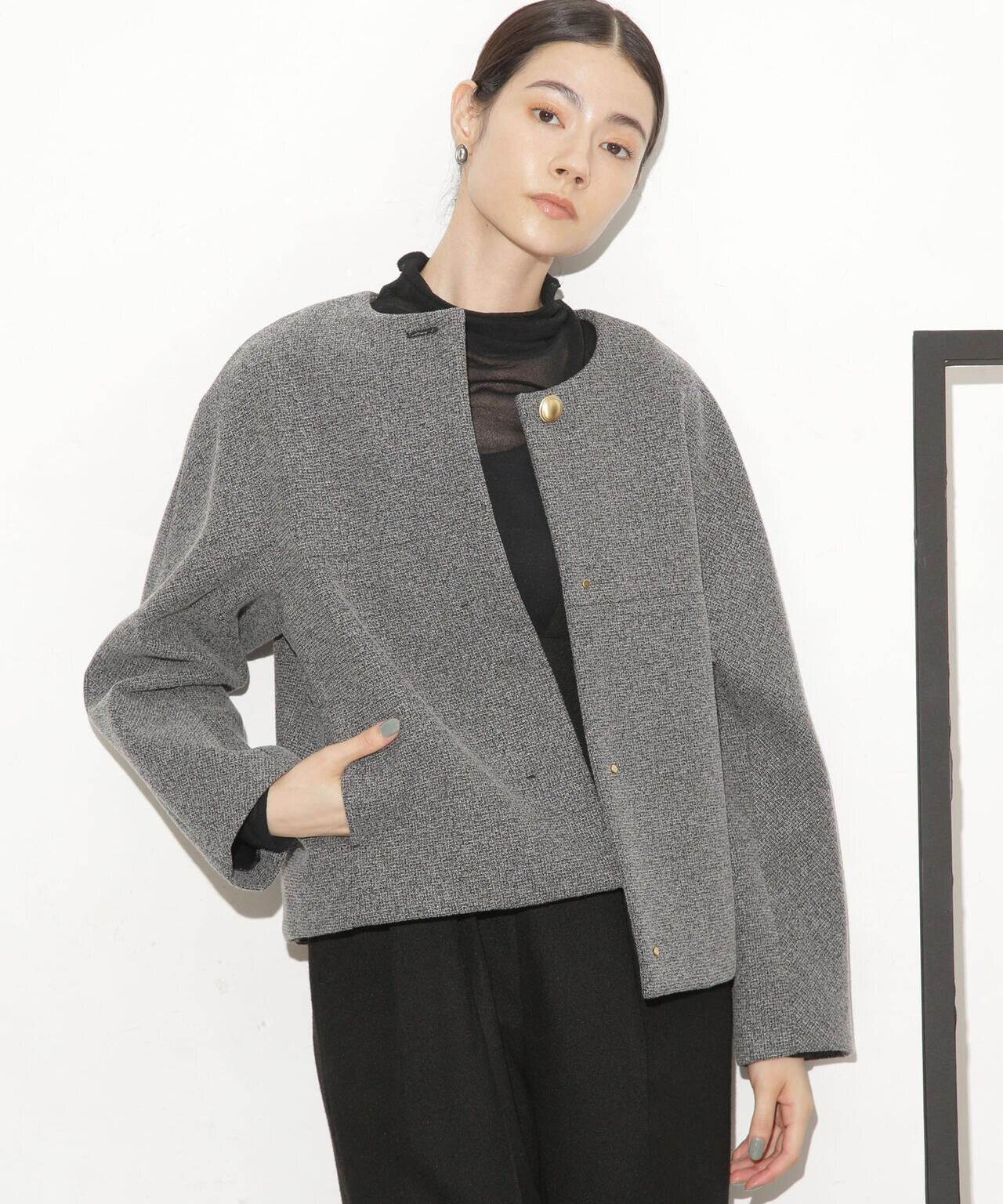 ボンディングノーカラーコート(セットアップ可)