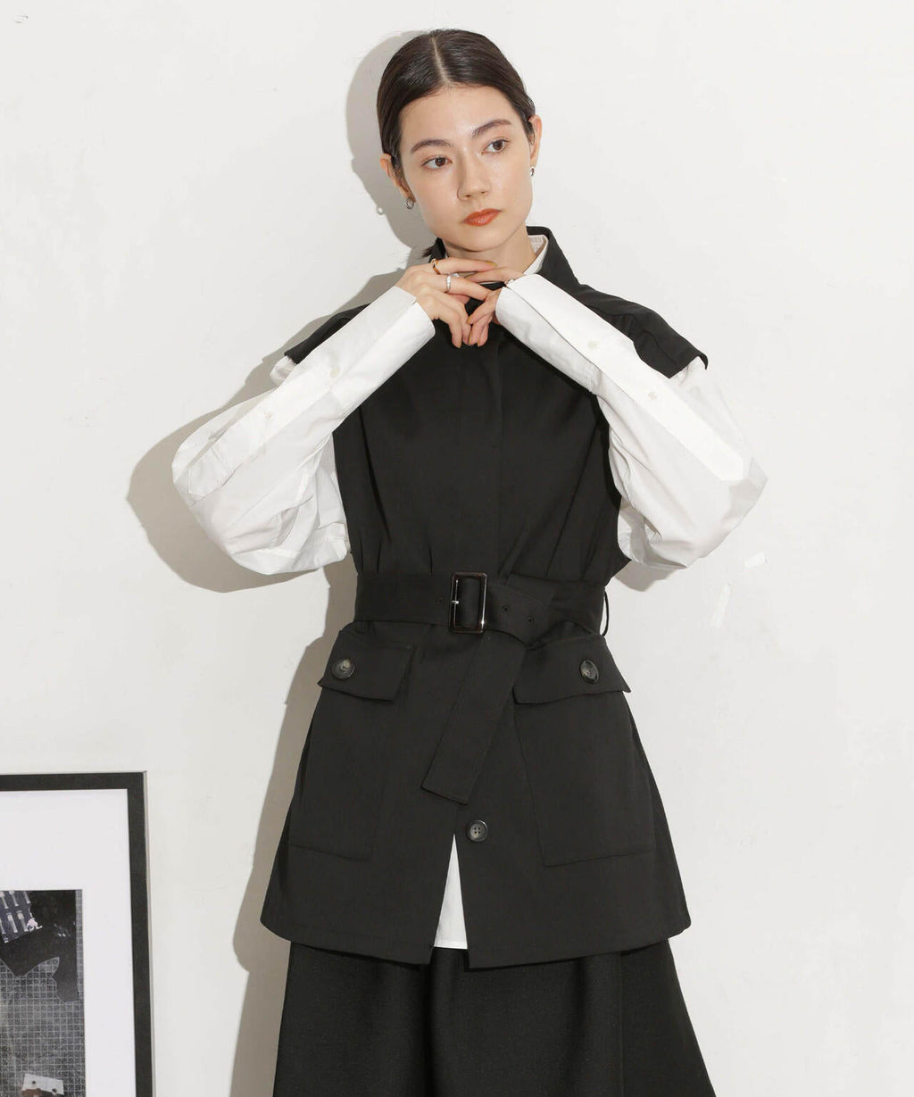 ベルト付きスタンドベスト