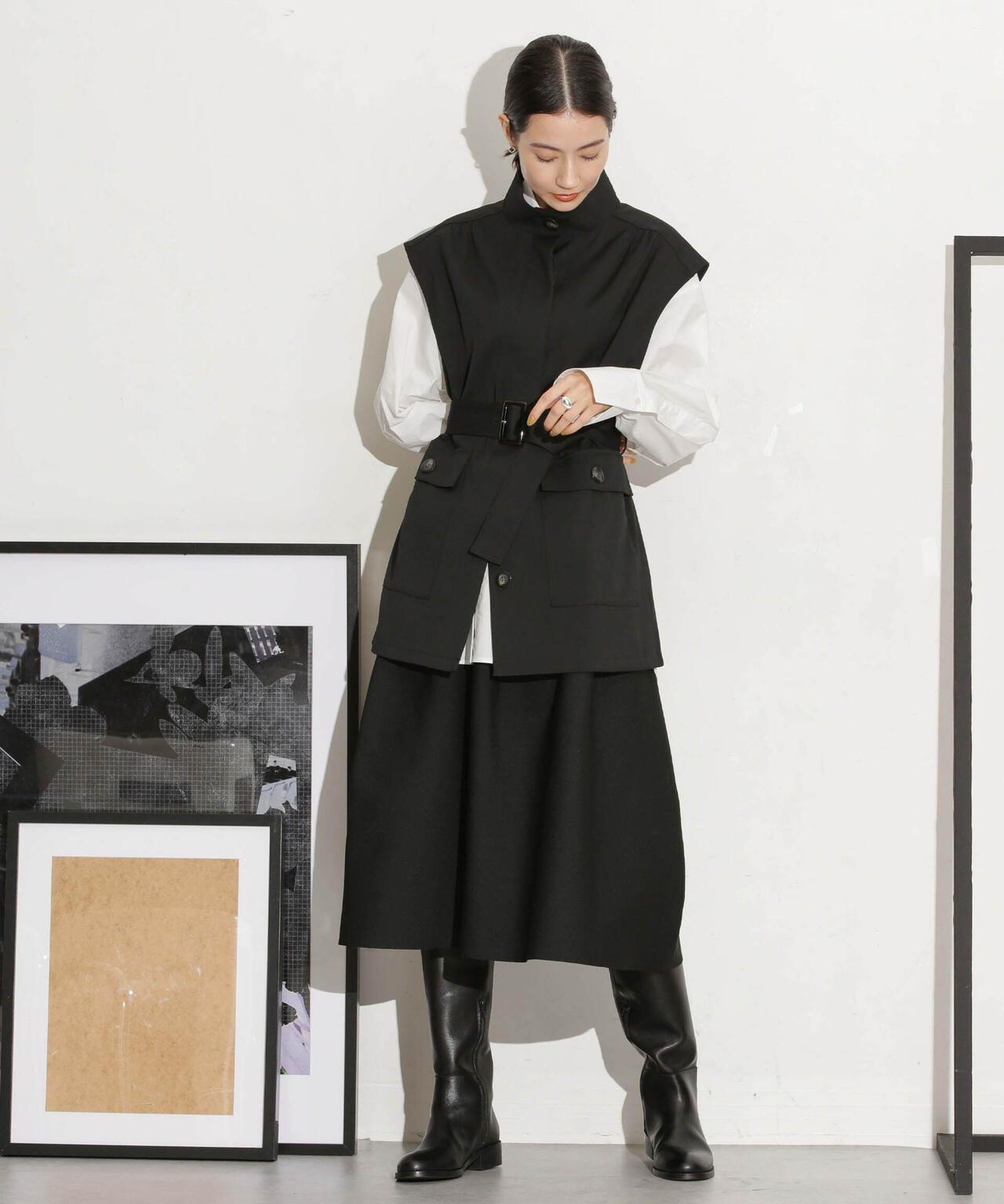 ベルト付きスタンドベスト