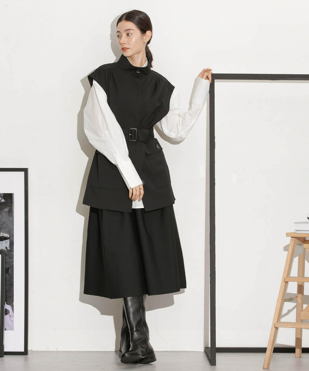 ベルト付きスタンドベスト