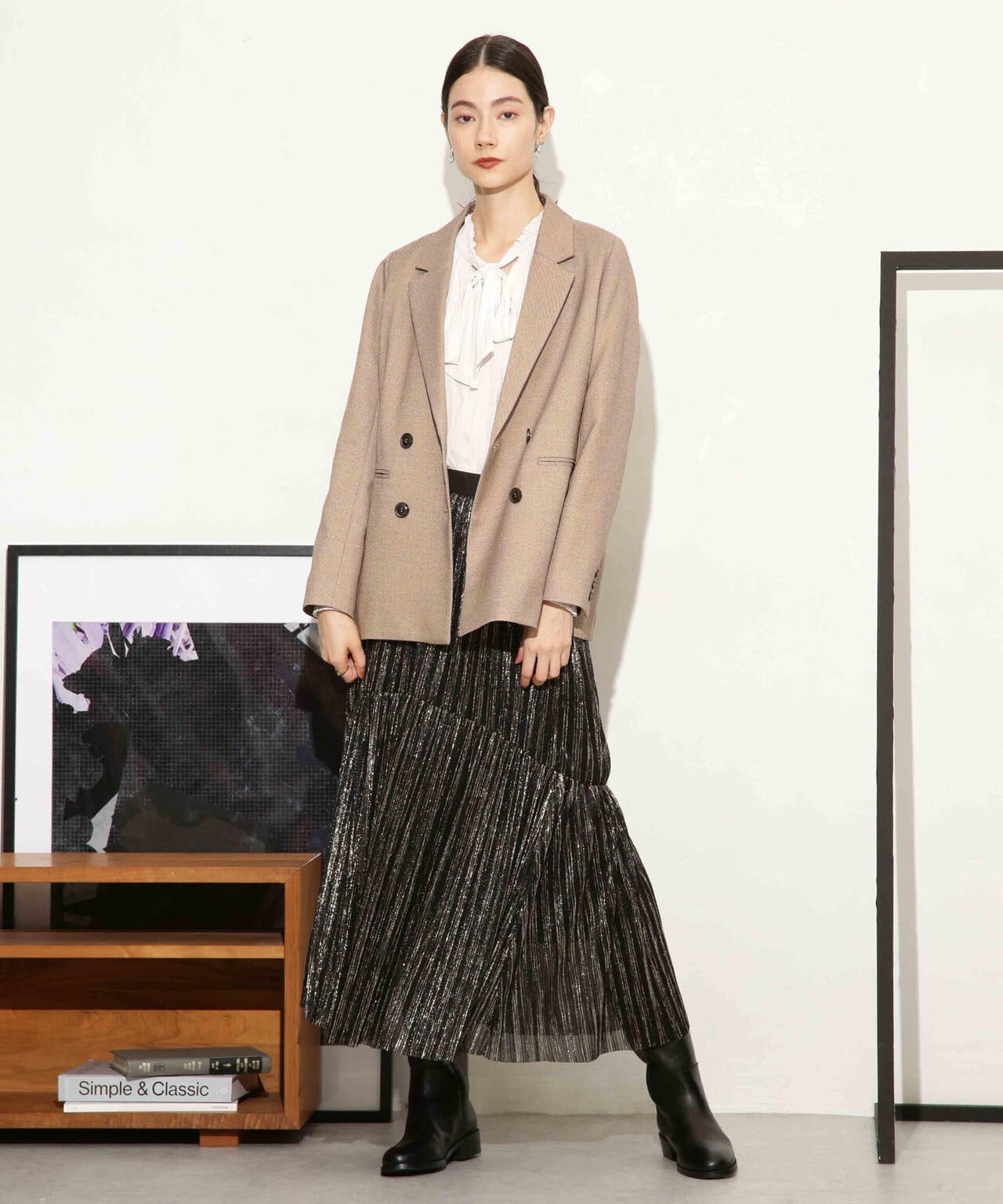 ツイードダブルジャケット(セットアップ可)