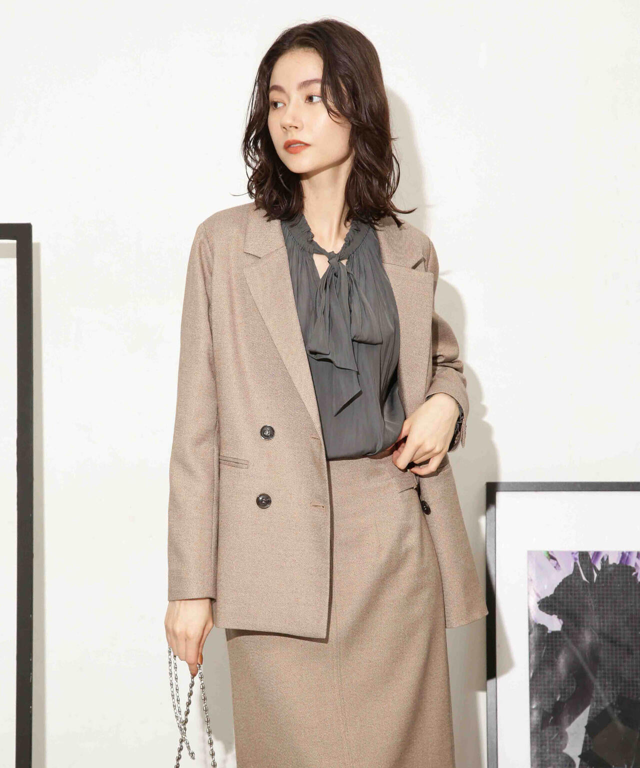 ツイードダブルジャケット(セットアップ可)