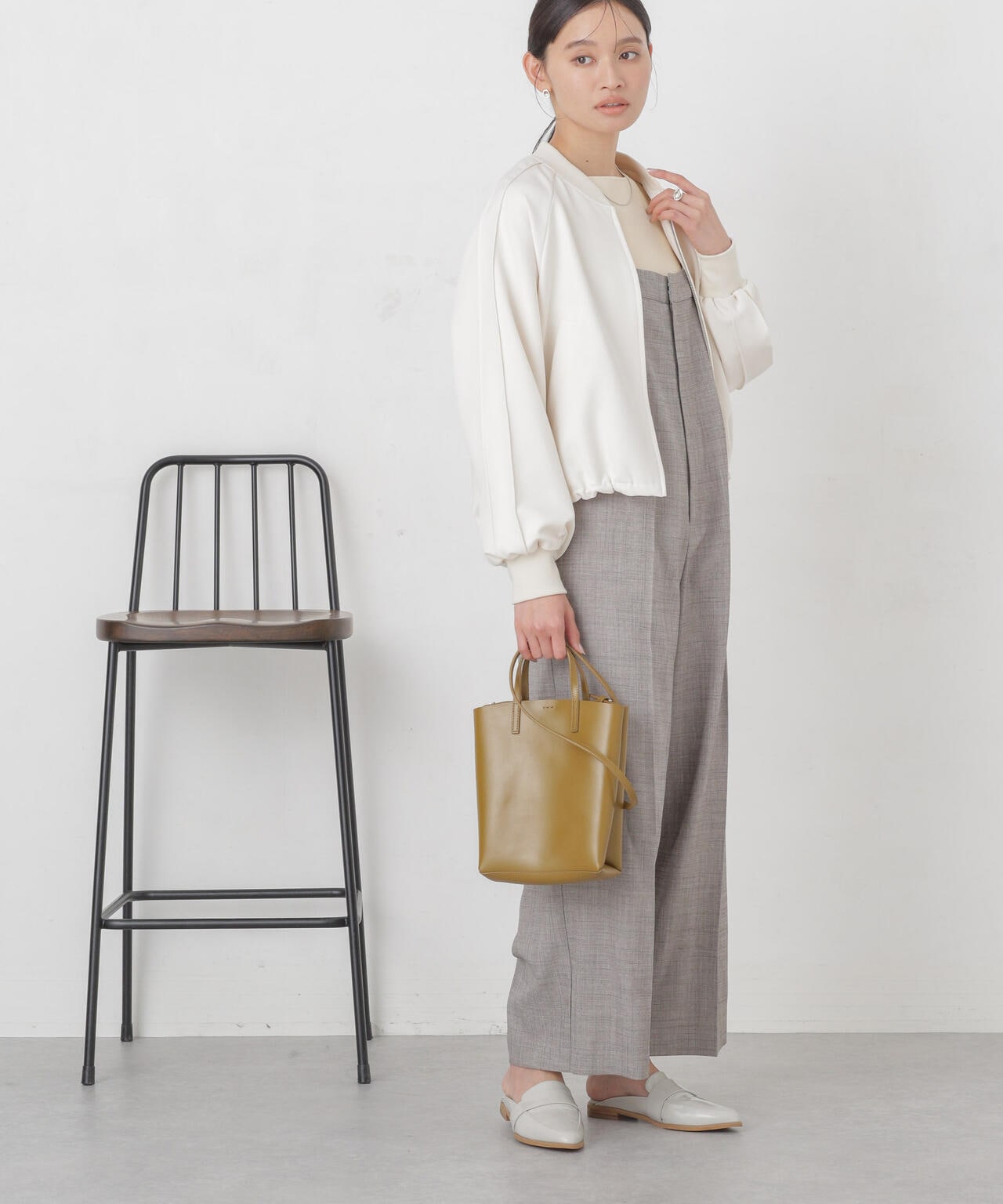 ダブルクロスリブブルゾン