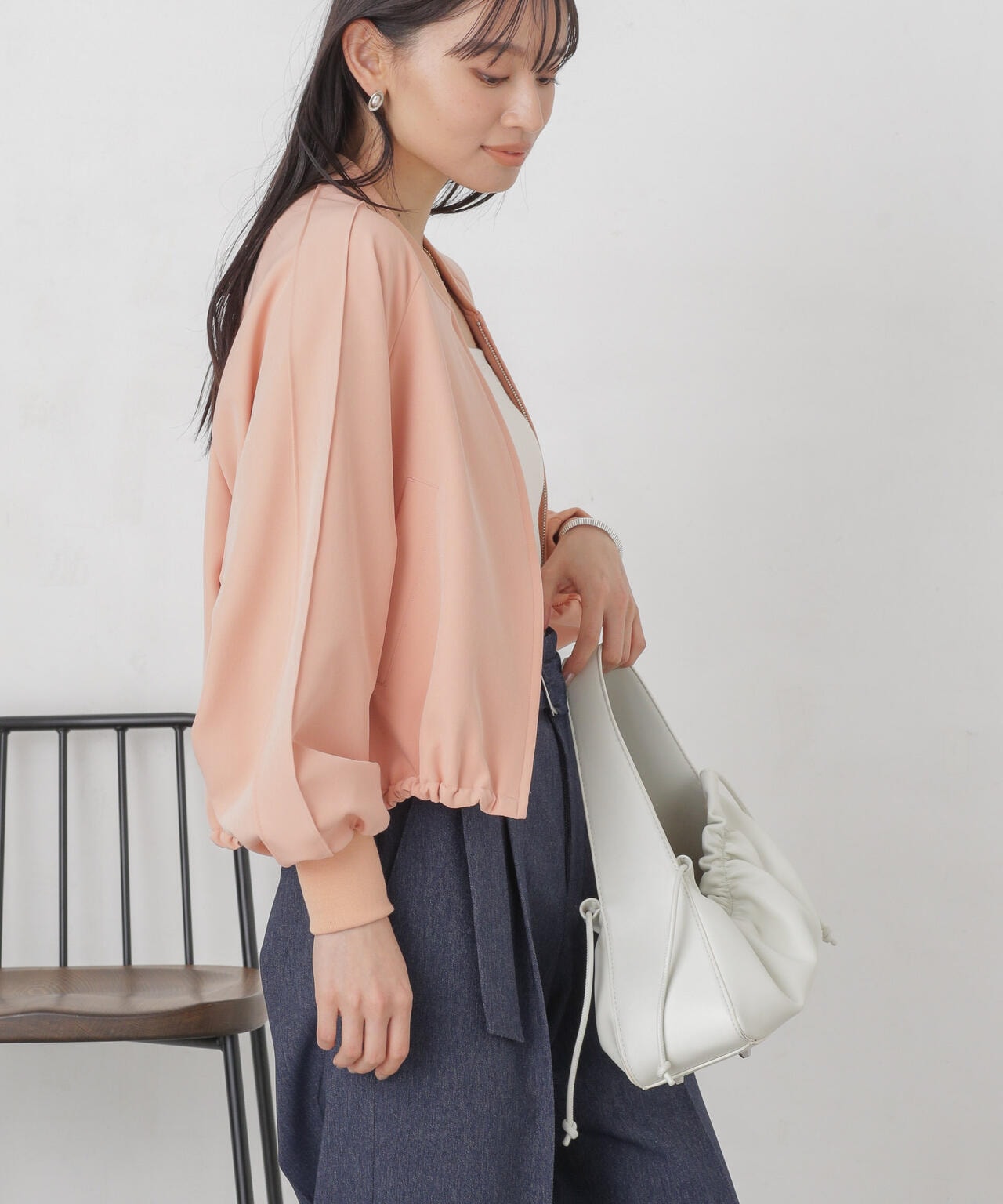 ダブルクロスリブブルゾン