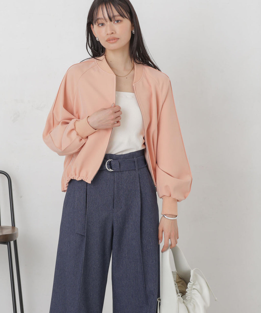 ダブルクロスリブブルゾン