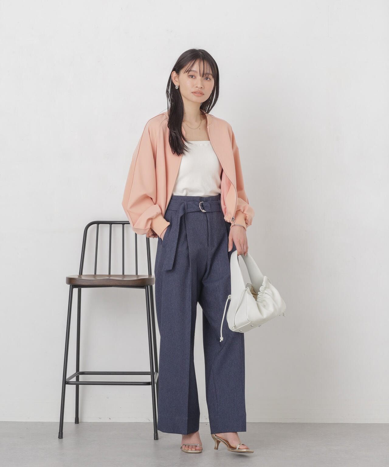 ダブルクロスリブブルゾン