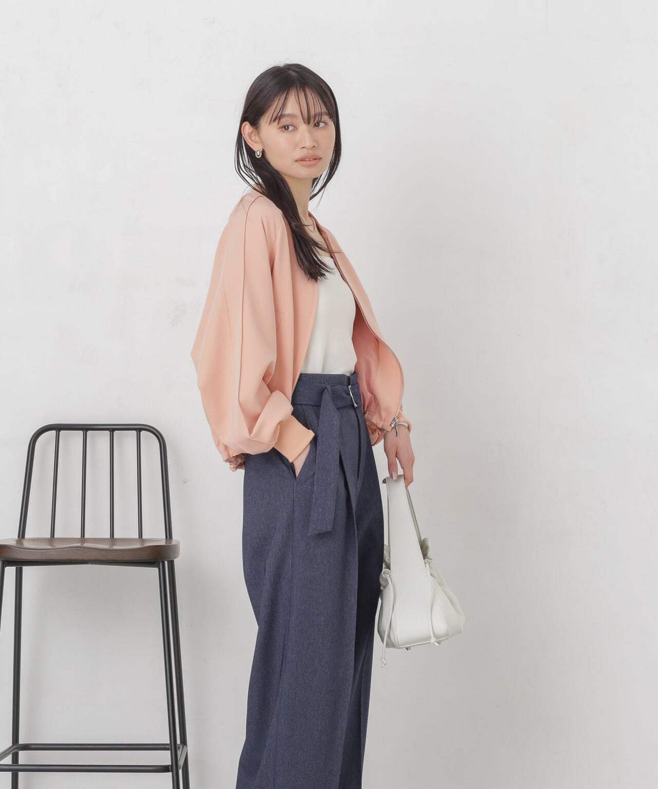 ダブルクロスリブブルゾン