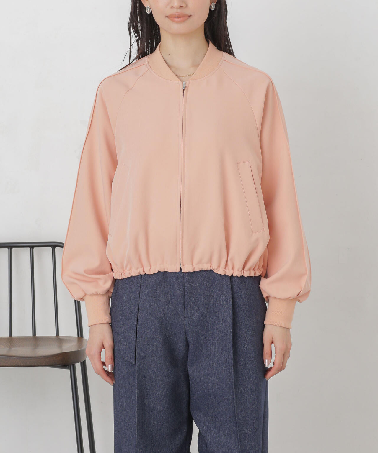 ダブルクロスリブブルゾン