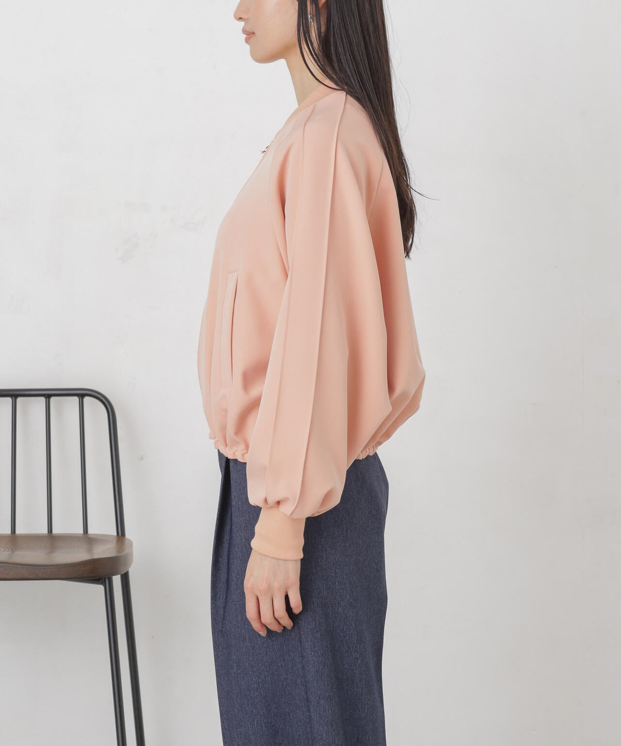 ダブルクロスリブブルゾン