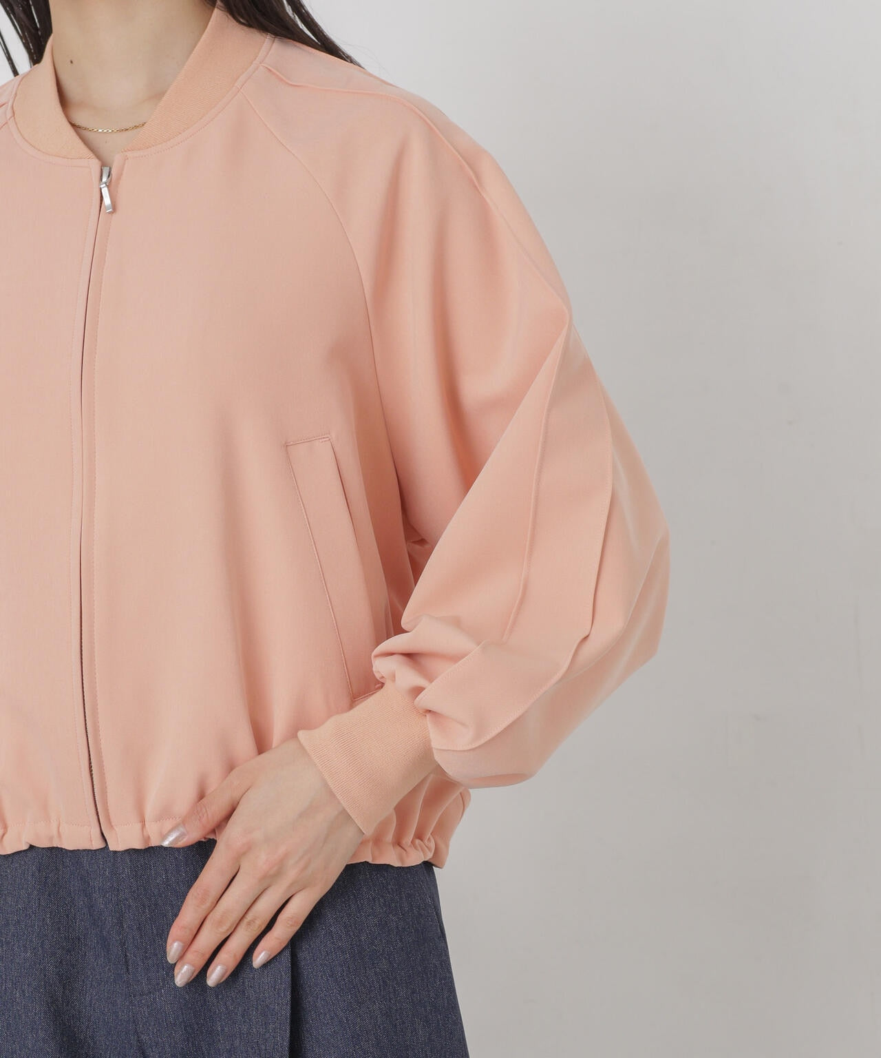 ダブルクロスリブブルゾン