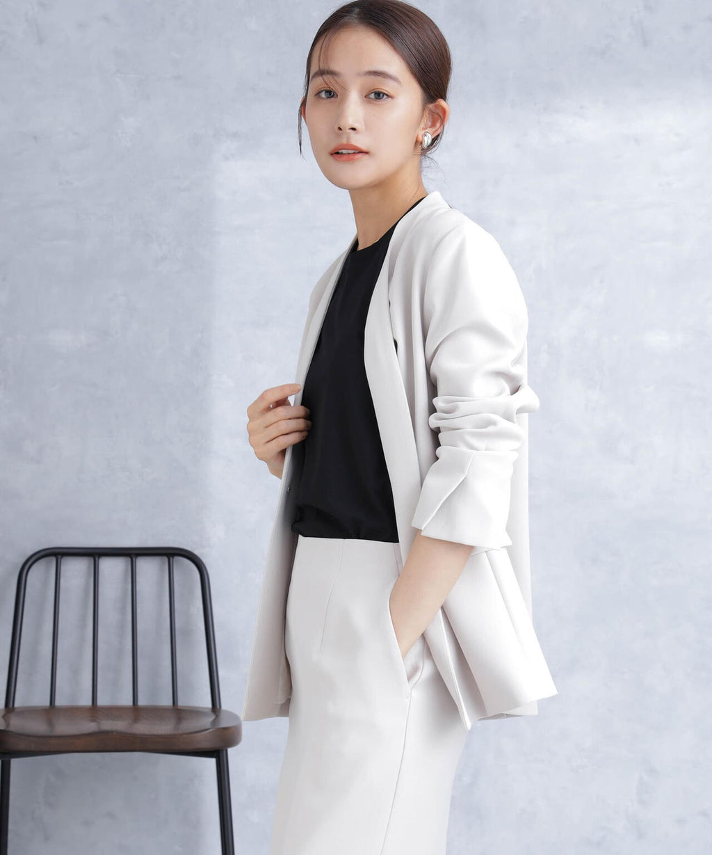 デイリーファンクション ラペルレスジャケット(セットアップ可）