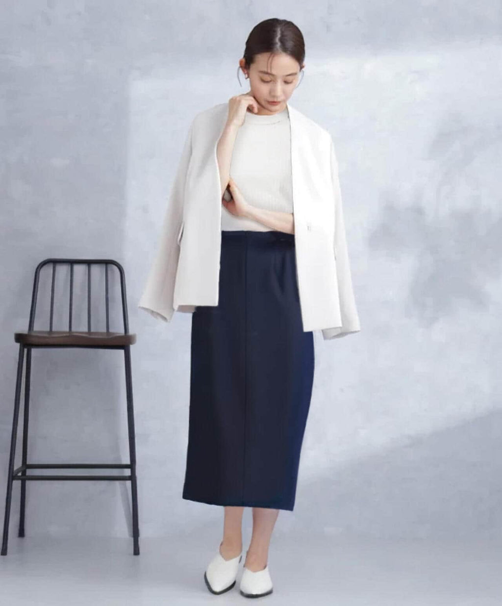 デイリーファンクション ラペルレスジャケット(セットアップ可）