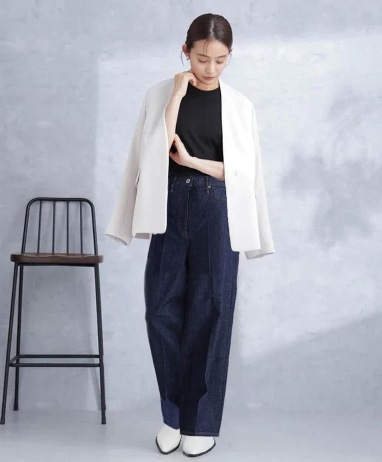 デイリーファンクション ラペルレスジャケット(セットアップ可）