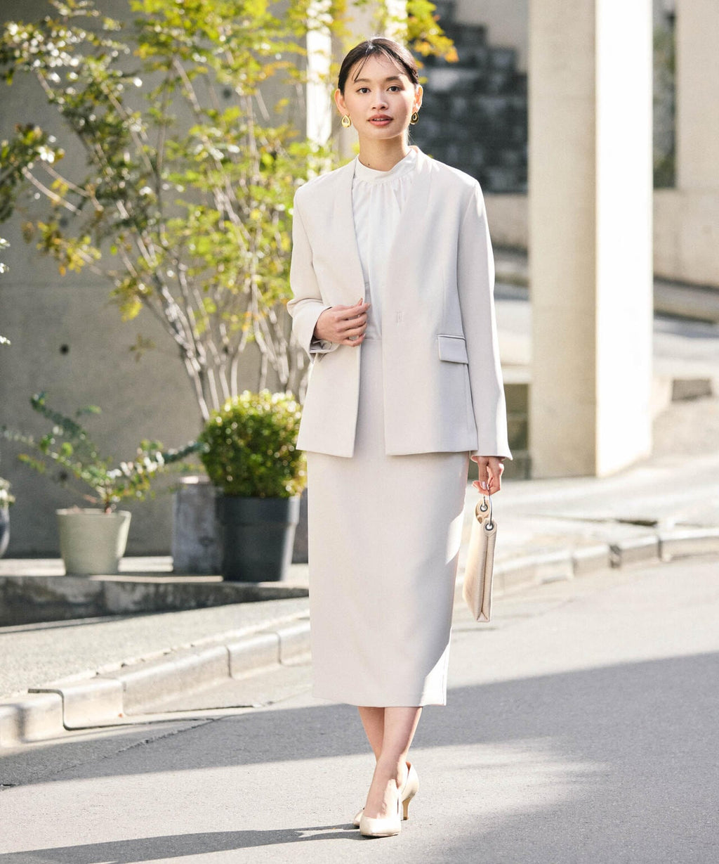 デイリーファンクション ラペルレスジャケット(セットアップ可）