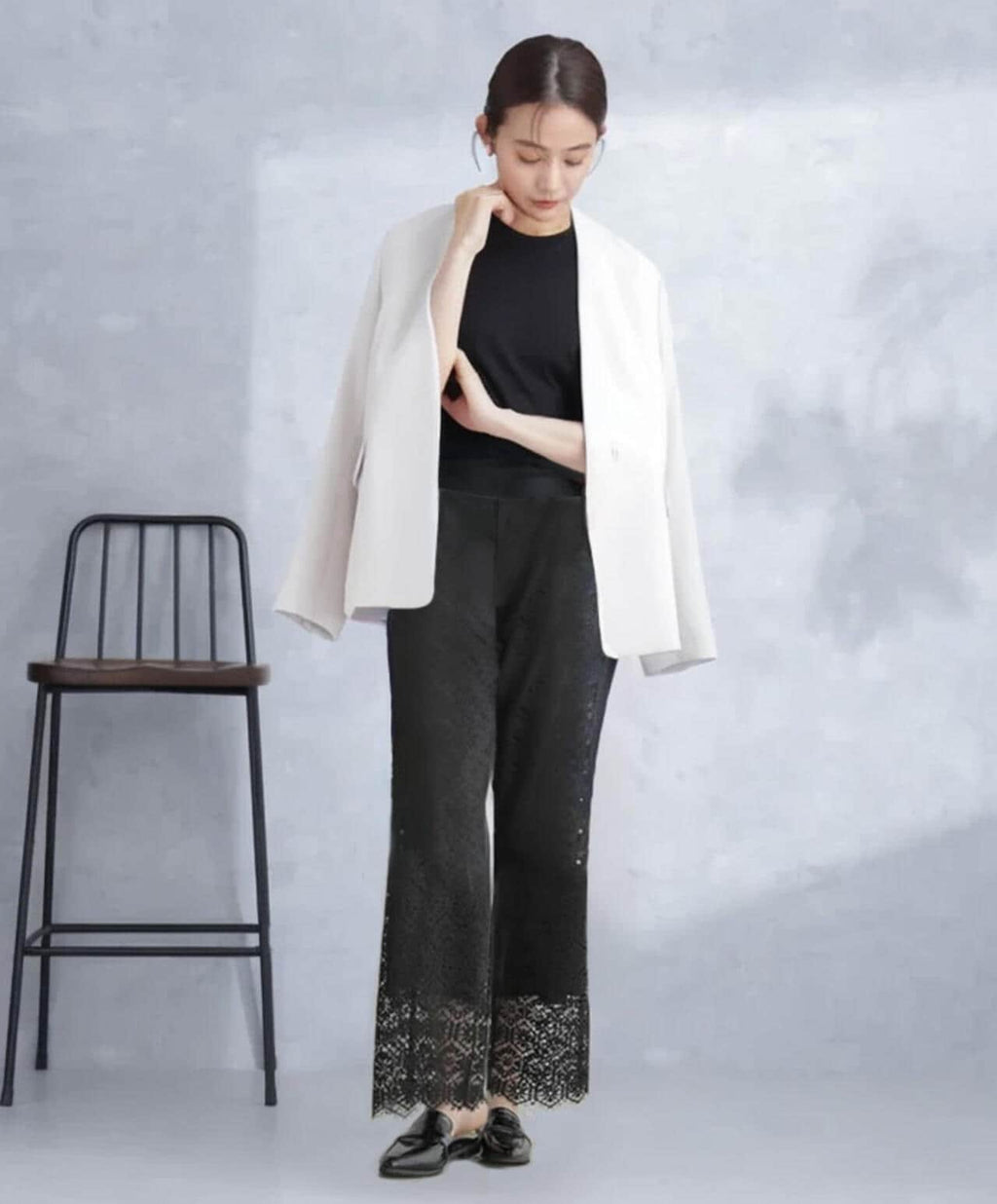 デイリーファンクション ラペルレスジャケット(セットアップ可）