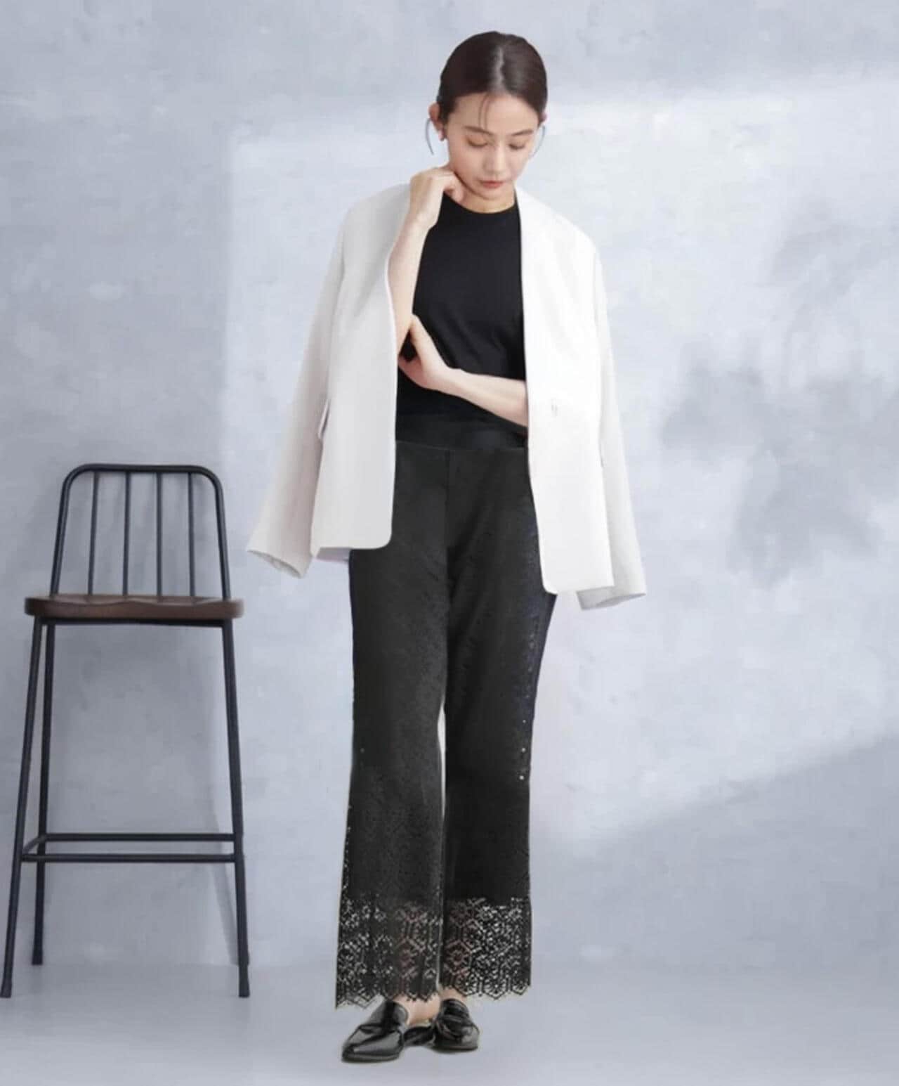 デイリーファンクション ラペルレスジャケット(セットアップ可）