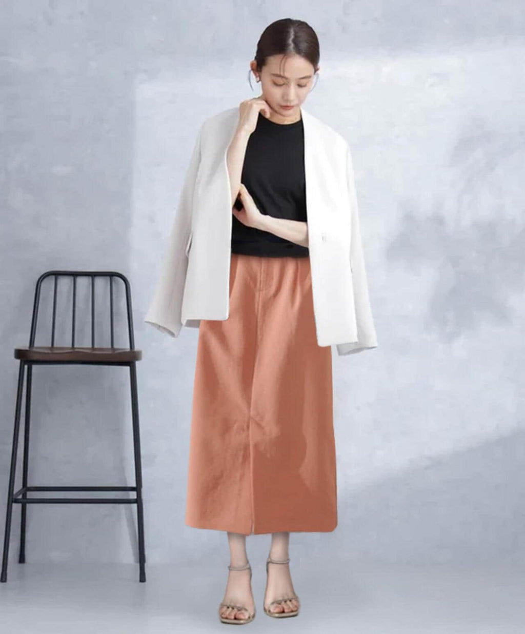 デイリーファンクション ラペルレスジャケット(セットアップ可）