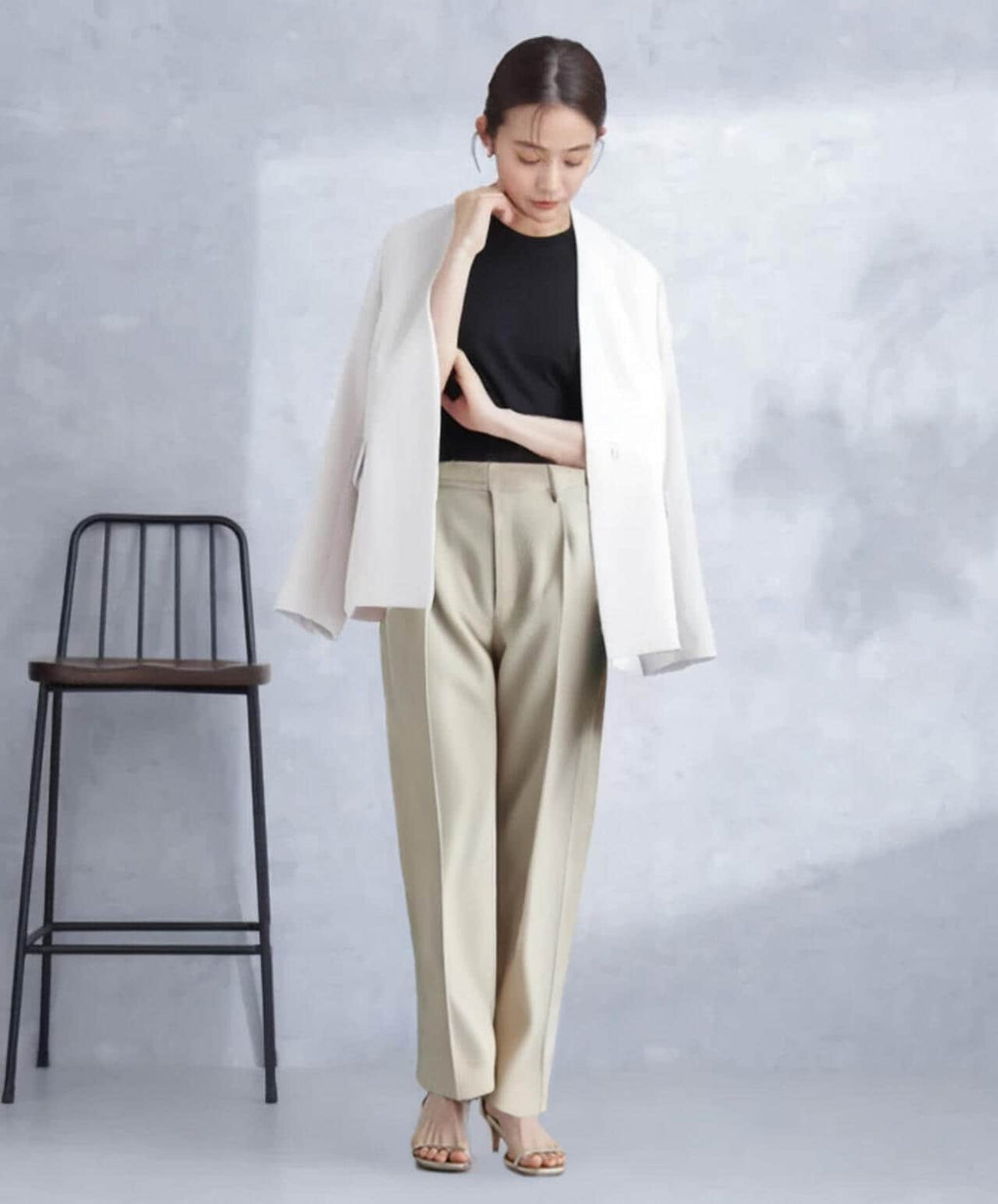 デイリーファンクション ラペルレスジャケット(セットアップ可）