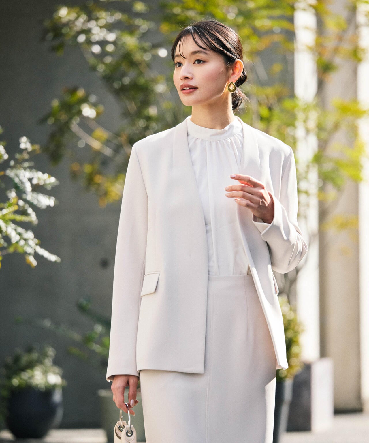 デイリーファンクション ラペルレスジャケット(セットアップ可）