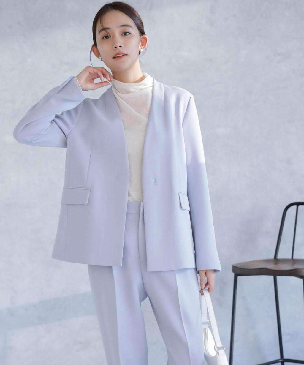 デイリーファンクション ラペルレスジャケット(セットアップ可）