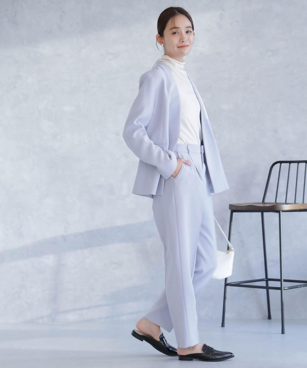 デイリーファンクション ラペルレスジャケット(セットアップ可）