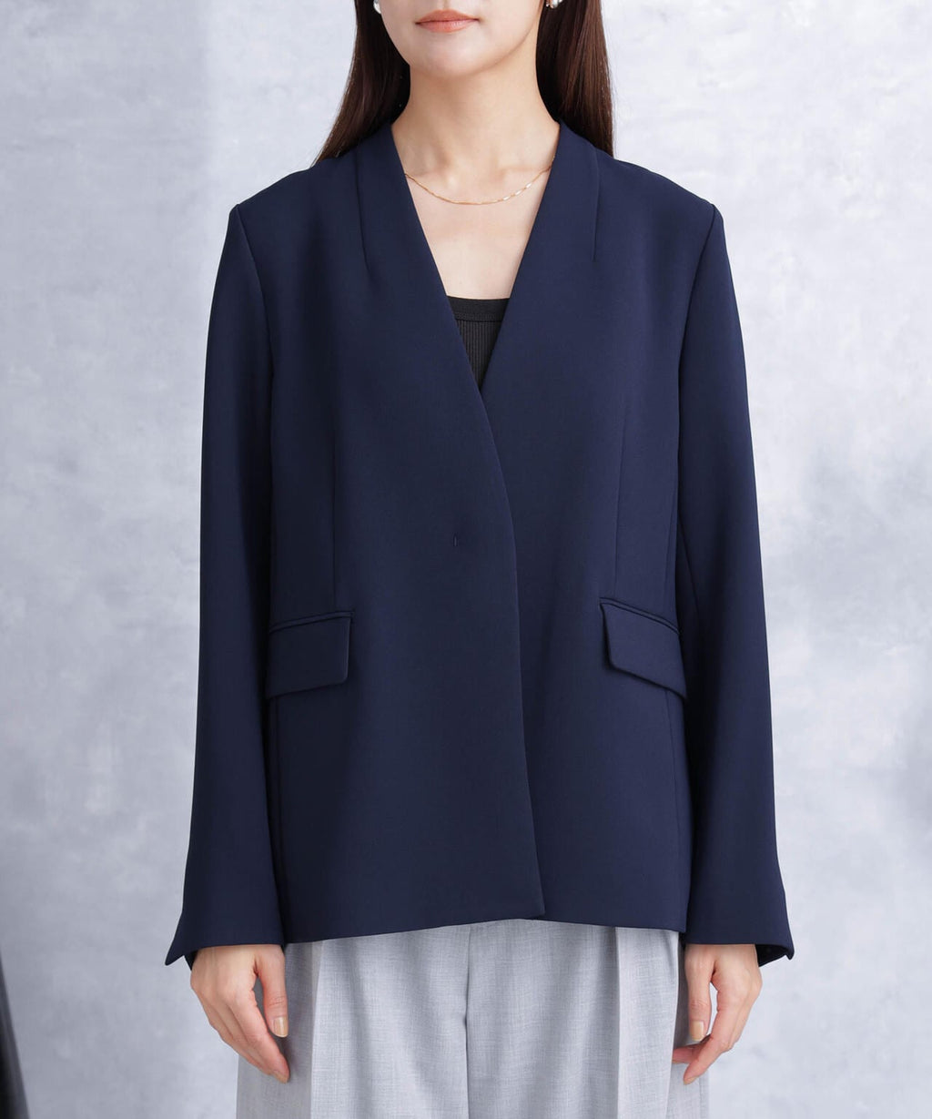 デイリーファンクション ラペルレスジャケット(セットアップ可）