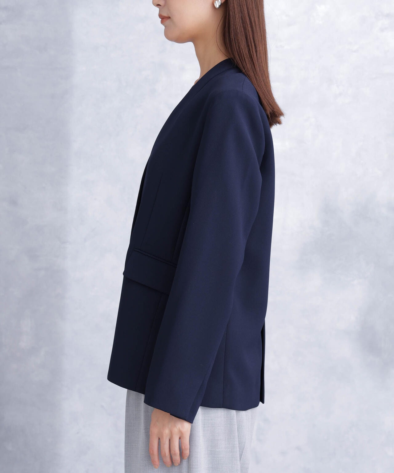 デイリーファンクション ラペルレスジャケット(セットアップ可）