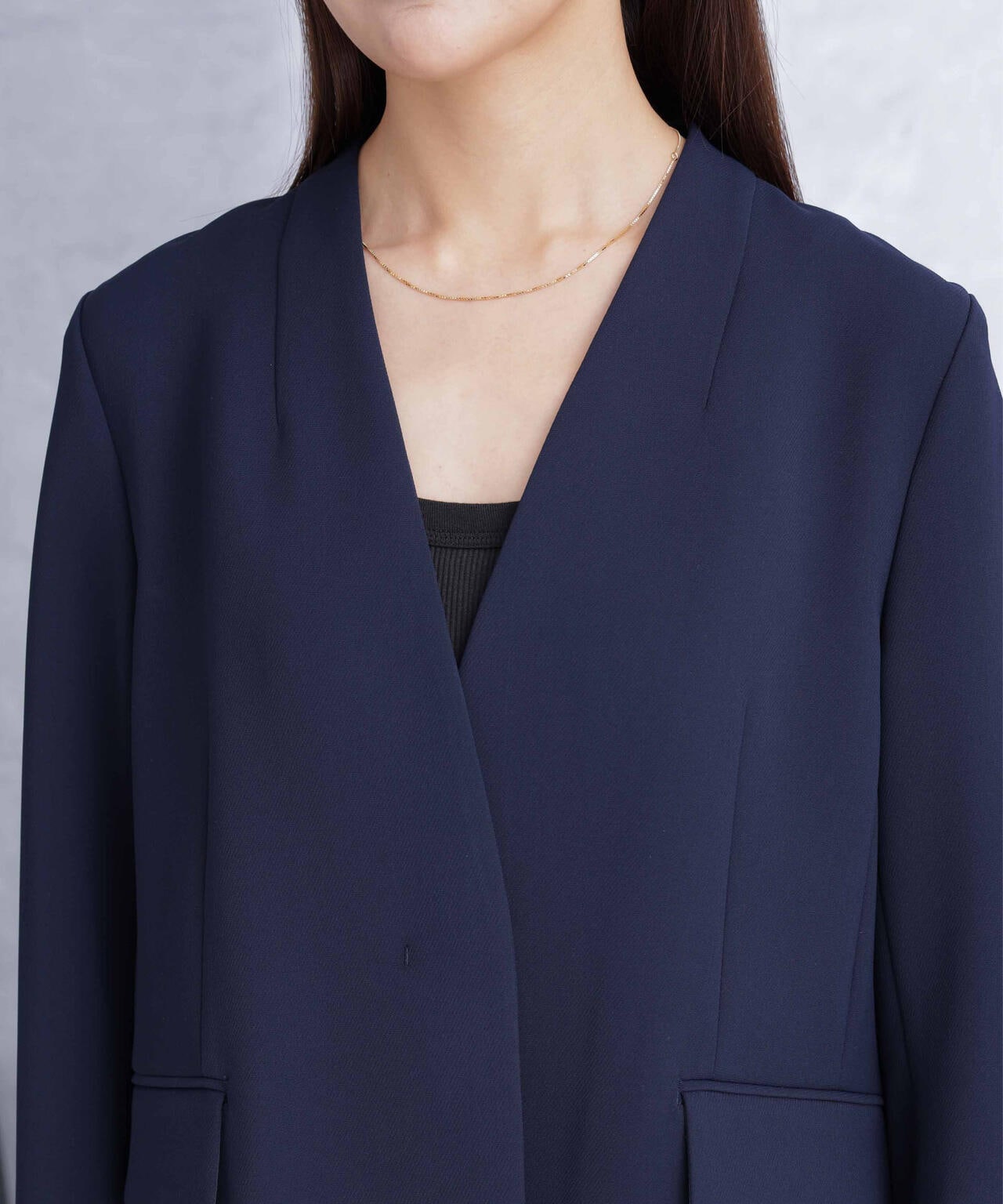 デイリーファンクション ラペルレスジャケット(セットアップ可）