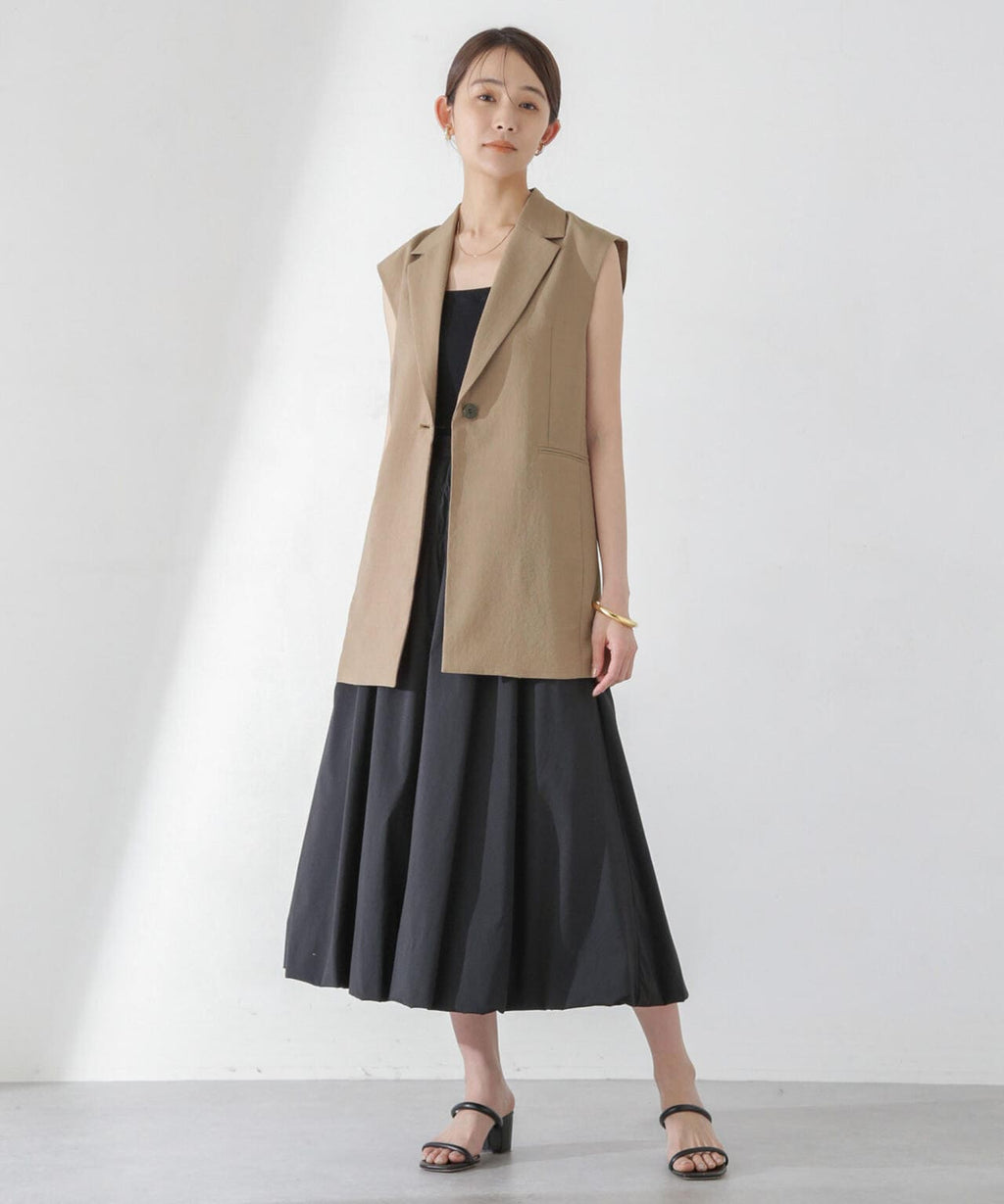 <洗濯機使用可><ノンアイロン>メランジドライ テーラードジレ(セットアップ可)