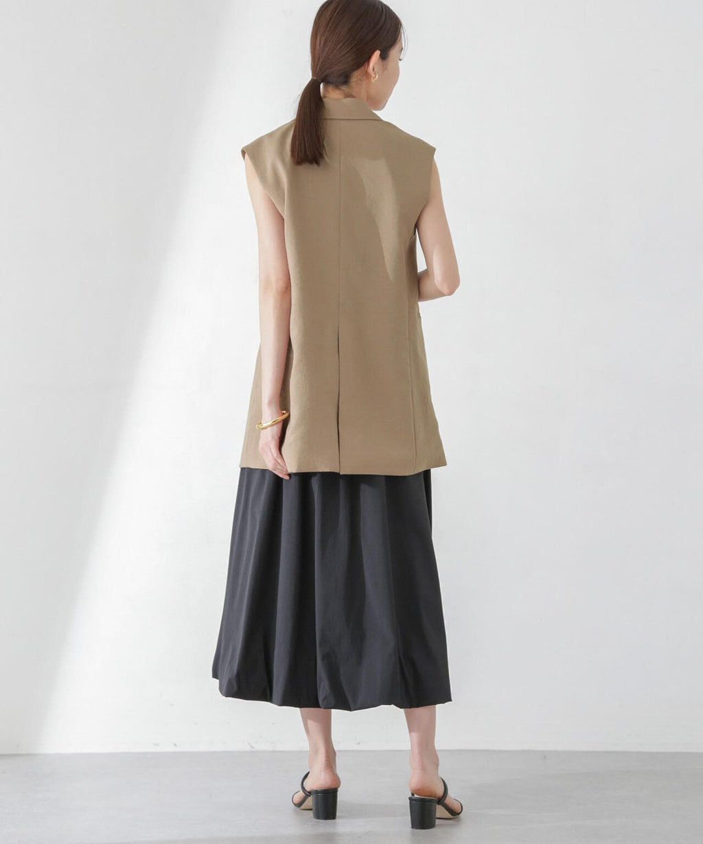 <洗濯機使用可><ノンアイロン>メランジドライ テーラードジレ(セットアップ可)