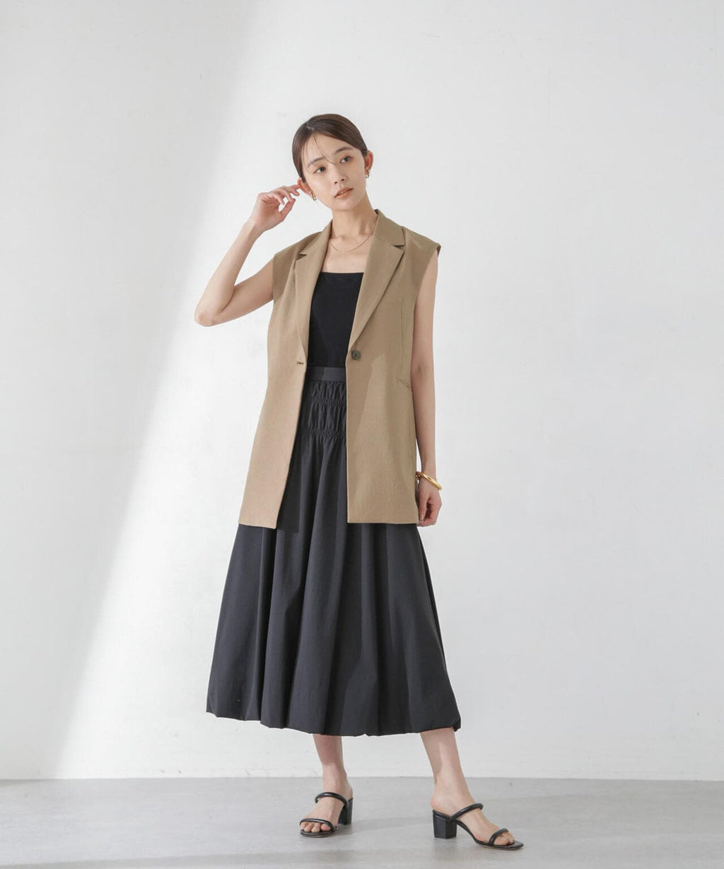 <洗濯機使用可><ノンアイロン>メランジドライ テーラードジレ(セットアップ可)