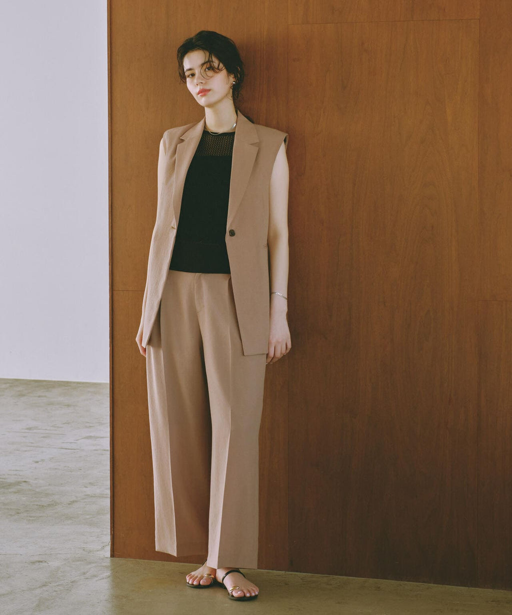 <洗濯機使用可><ノンアイロン>メランジドライ テーラードジレ(セットアップ可)