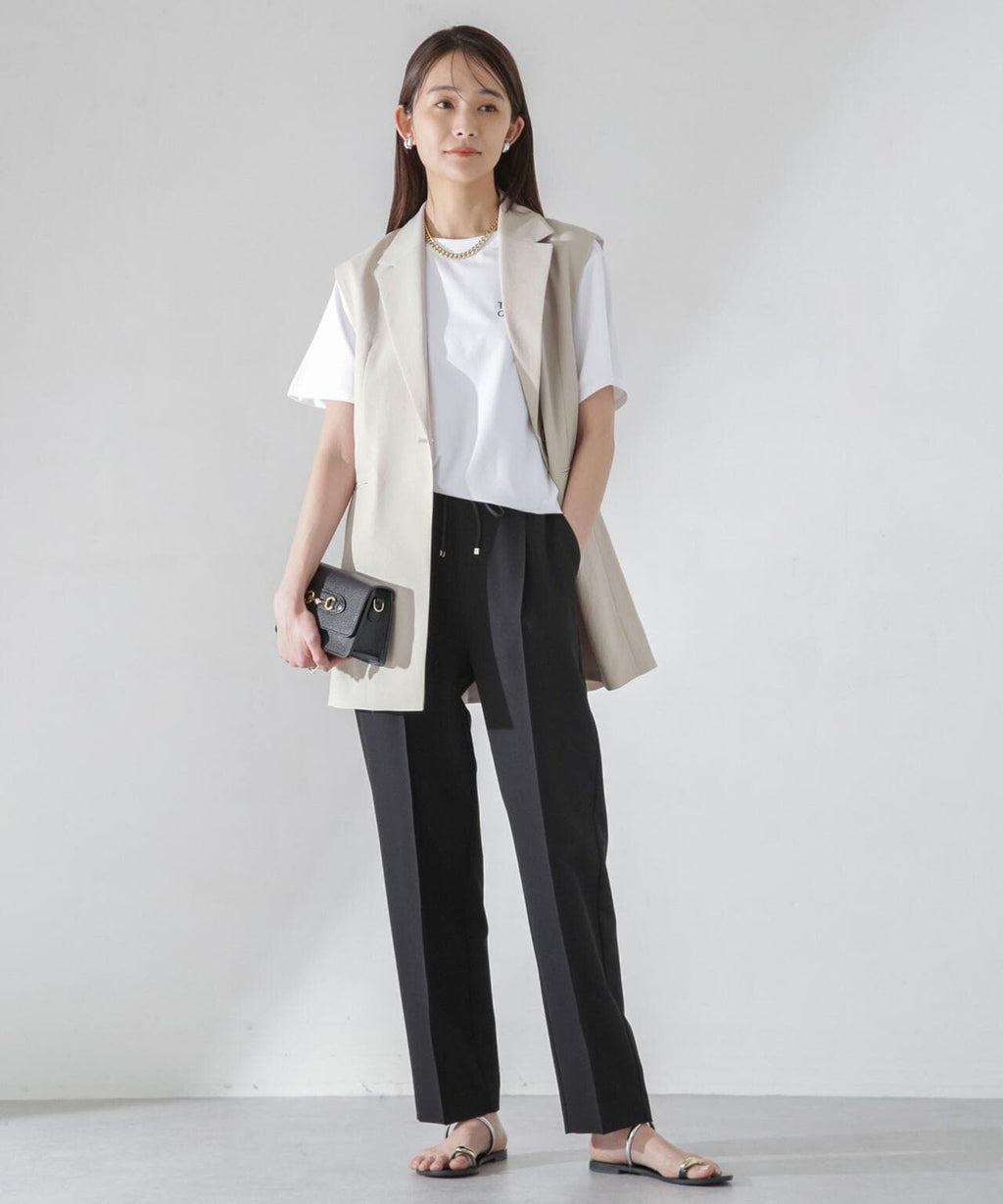 <洗濯機使用可><ノンアイロン>メランジドライ テーラードジレ(セットアップ可)