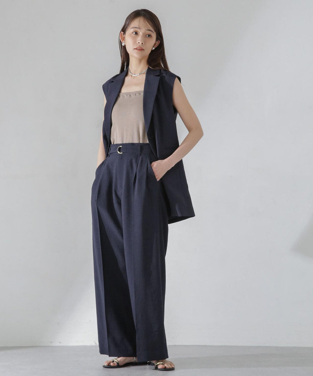 <洗濯機使用可><ノンアイロン>メランジドライ テーラードジレ(セットアップ可)