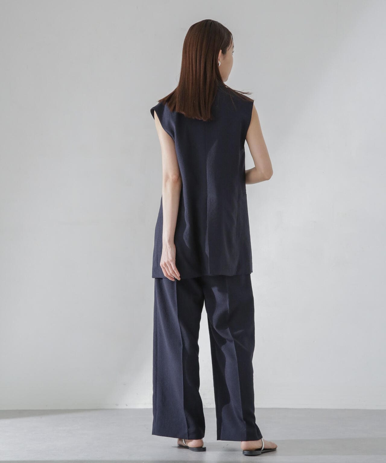 <洗濯機使用可><ノンアイロン>メランジドライ テーラードジレ(セットアップ可)