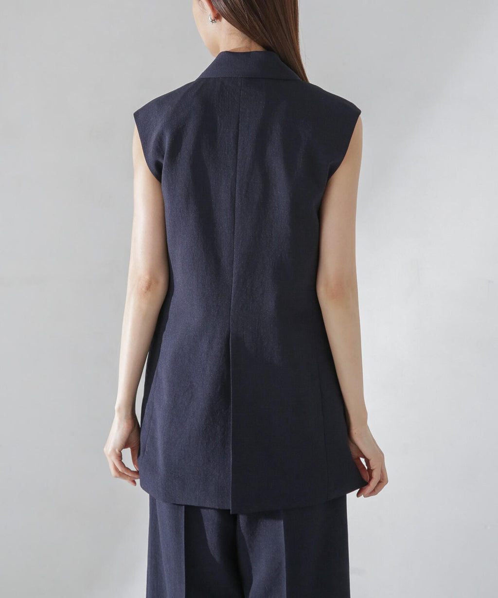 <洗濯機使用可><ノンアイロン>メランジドライ テーラードジレ(セットアップ可)